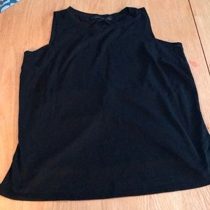 Black Prana tank with keyhole cutout